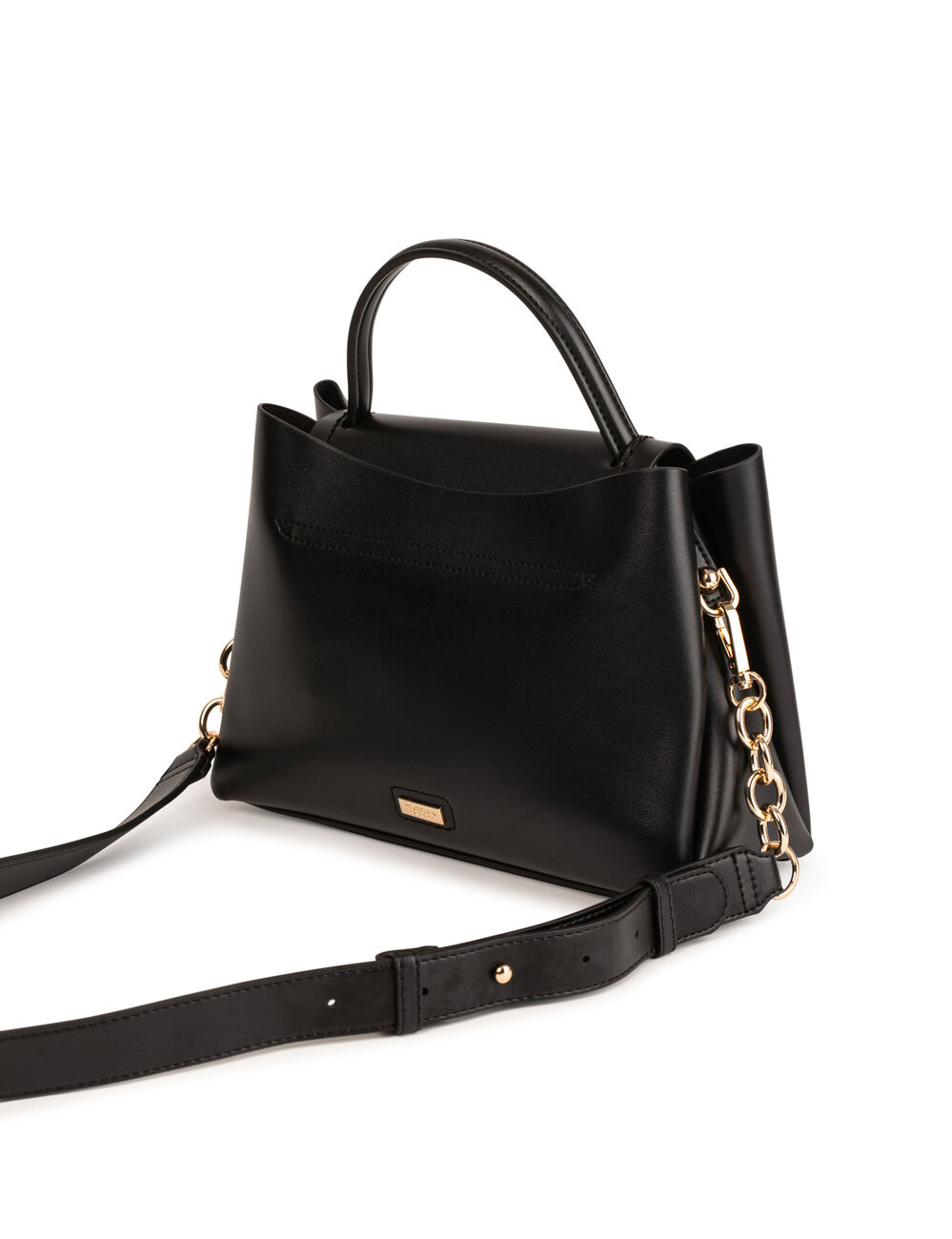 Sac rectangulaire &agrave; rabat noir femme