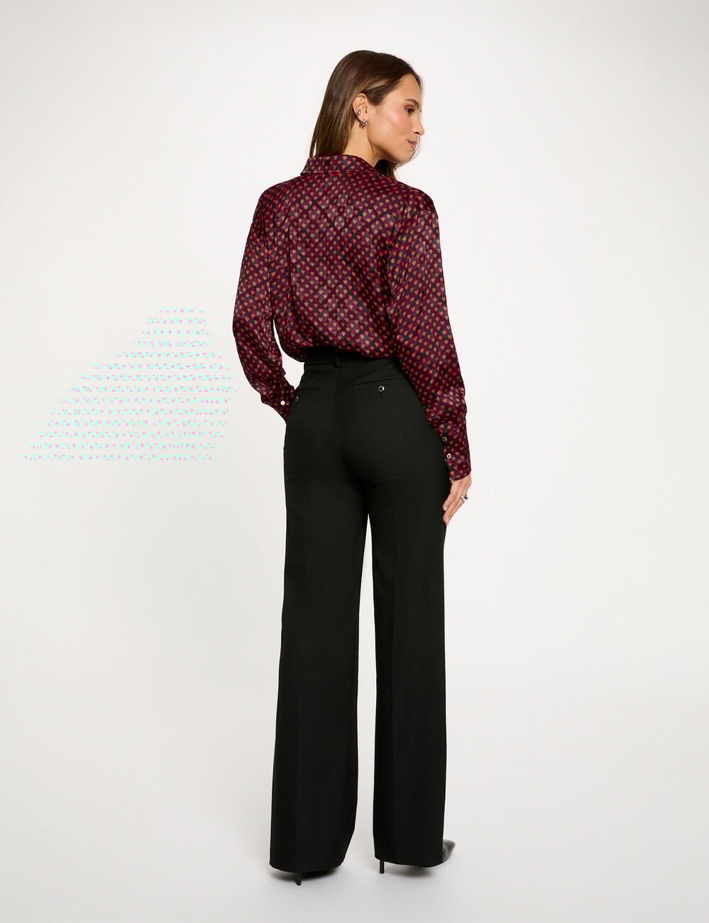 Chemise col lavalli&egrave;re multicolore femme