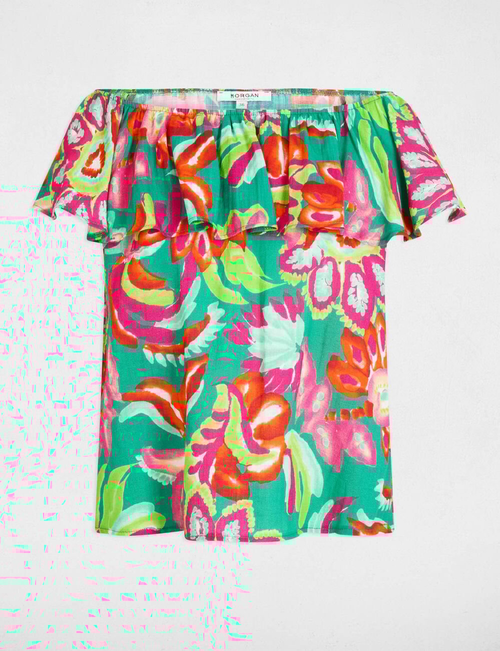 Mouwloze top met print meerkleurig vrouw