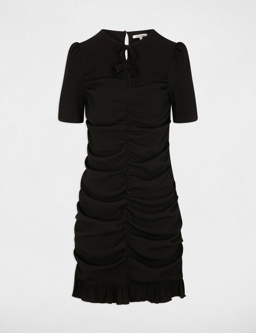 Robe courte ajust&eacute;e noir femme