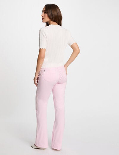 Pull manches courtes blanc femme