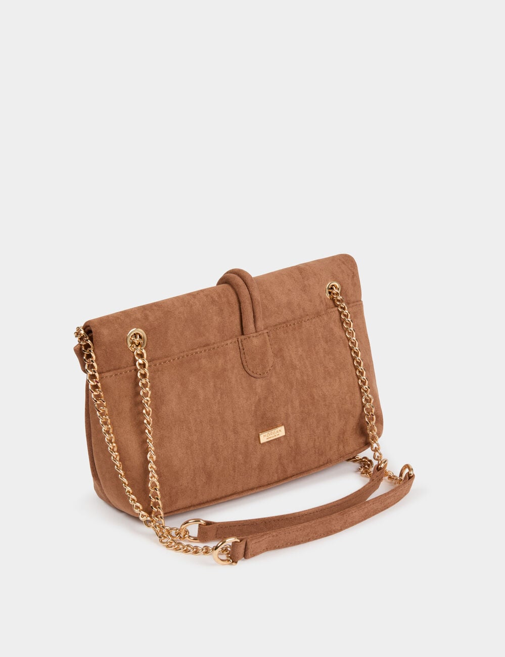 Su&egrave;de schoudertas camel vrouw