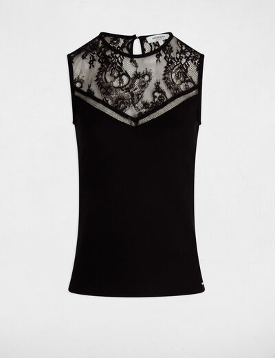 Mouwloos t-shirt zwart vrouw