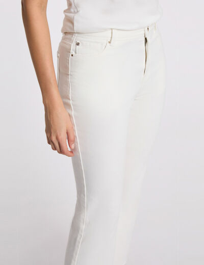 Jean slim crop blanc femme