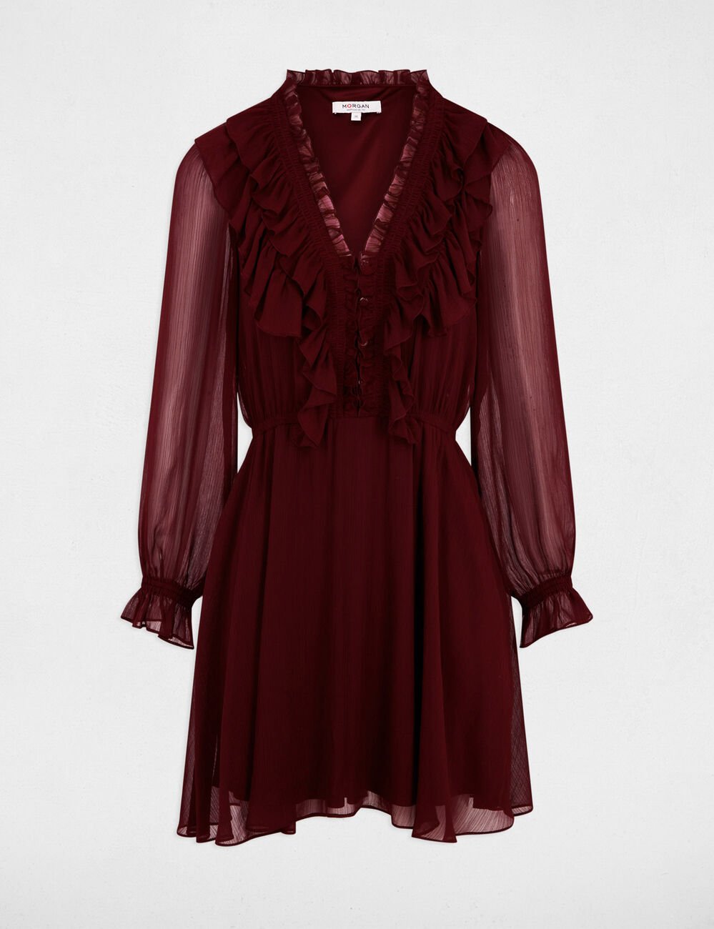 Nauwsluitende korte jurk pruim vrouw