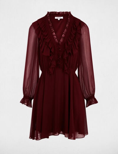 Nauwsluitende korte jurk pruim vrouw