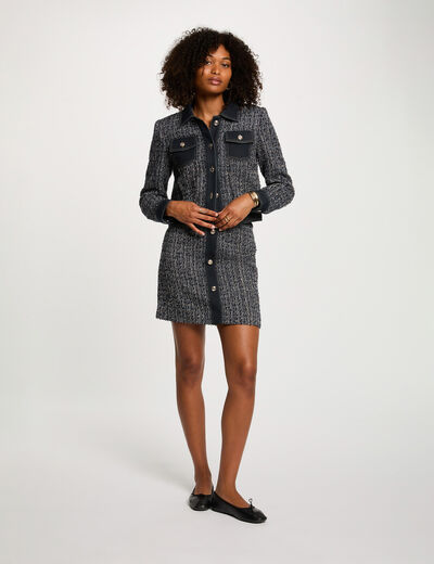 Jupe courte ajustée multicolore femme