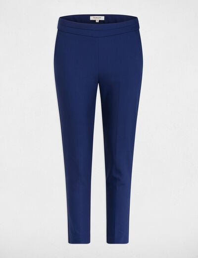 Pantalon cigarette 7/8&egrave;me bleu marine femme
