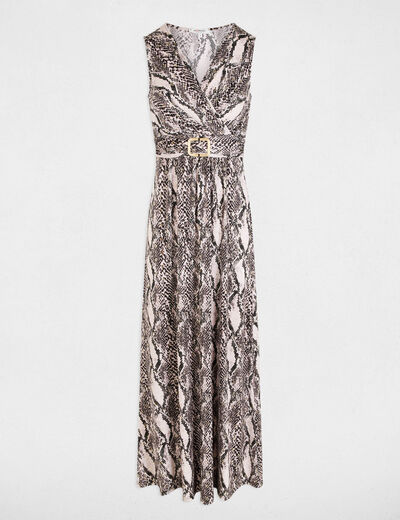 Robe longue d&eacute;collet&eacute; multicolore femme