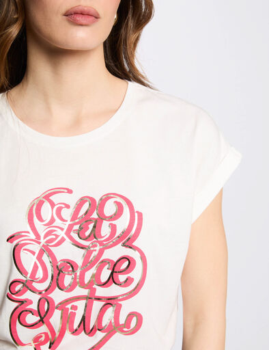 t shirt a inscription blanc femme T-shirt à inscription blanc femme