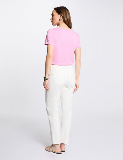 T-shirt à inscription rose femme