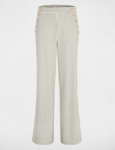 Pantalon large rayé multicolore femme