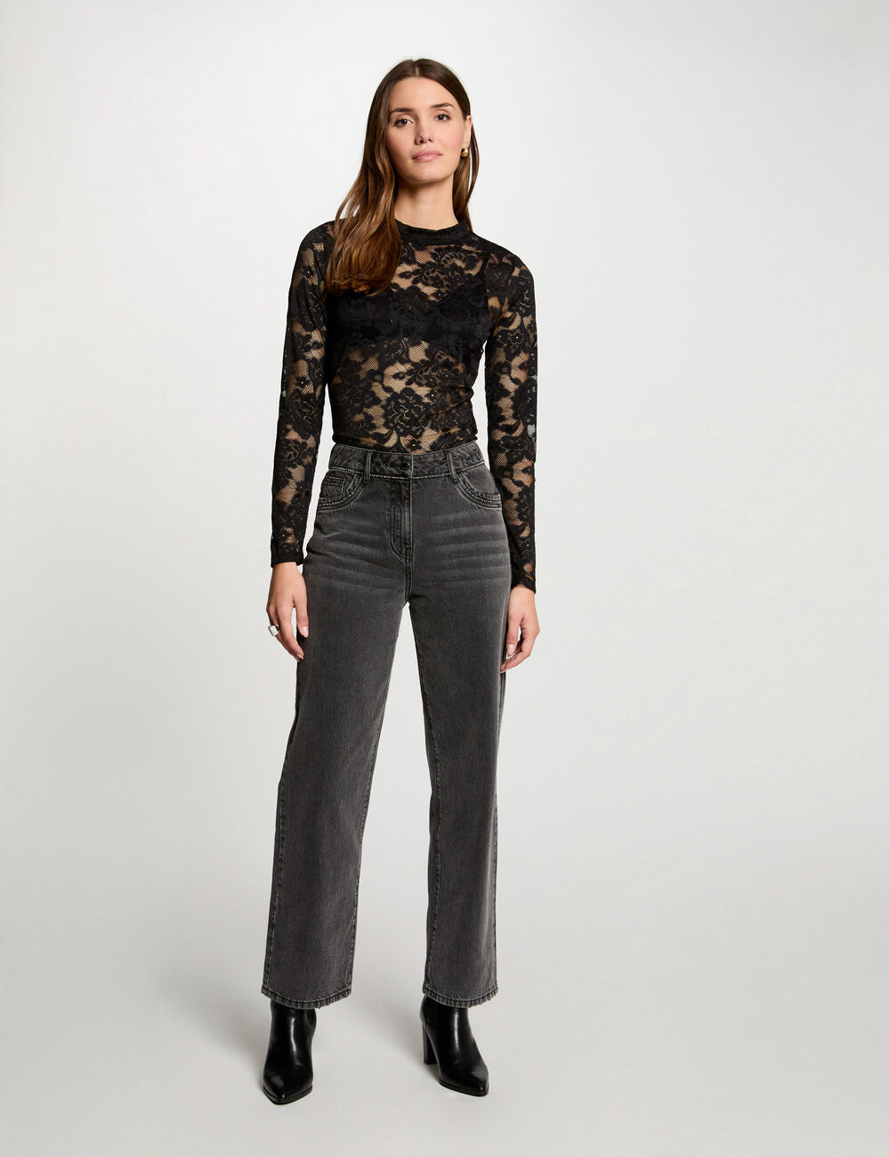 Lange mouwen T-shirt zwart vrouw