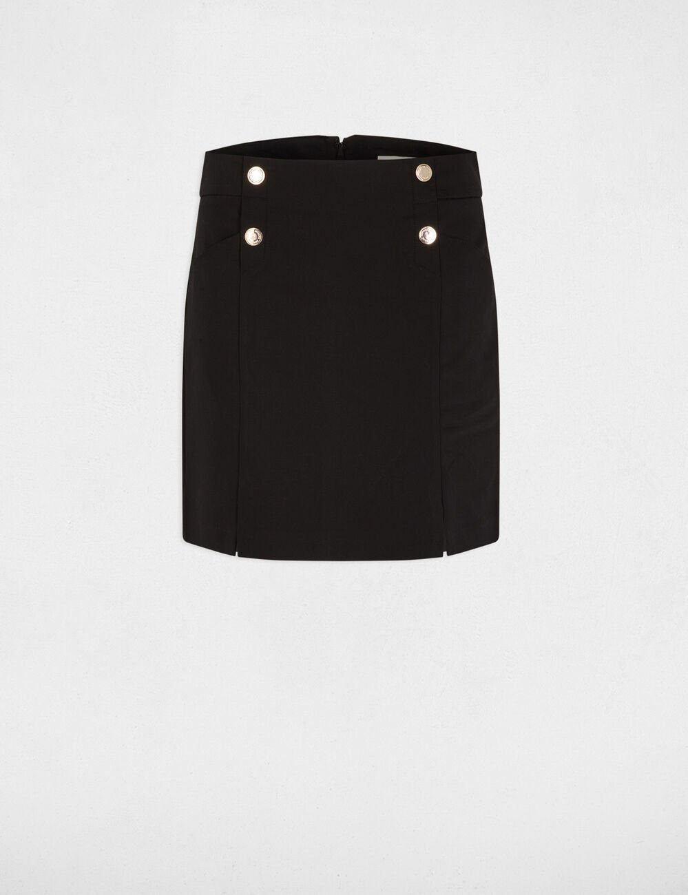 Jupe courte à boutons noir femme
