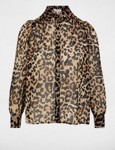 Bedrukte voile blouse meerkleurig vrouw