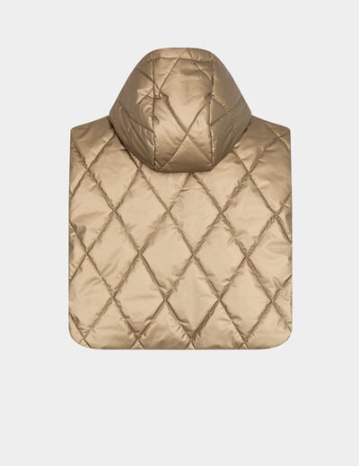 Poncho col matelassé couleur cuivre femme