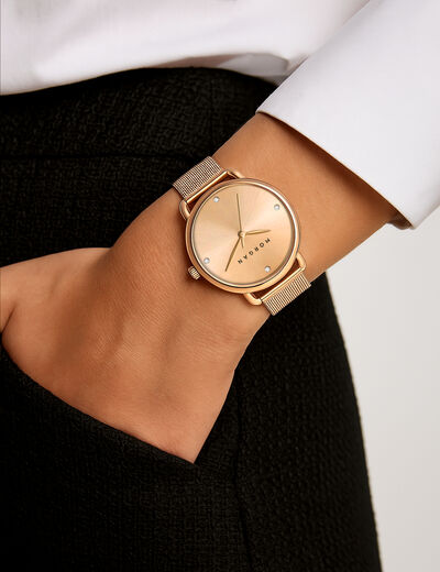 Montre classique rose femme