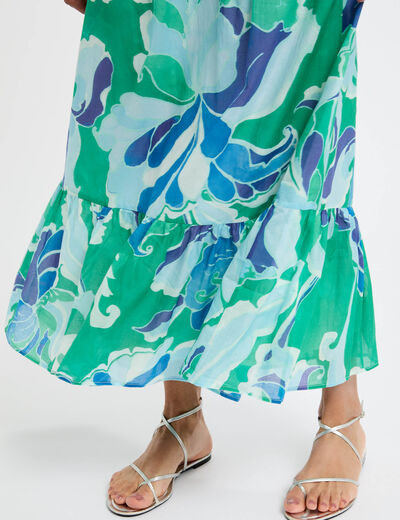 Lange rok met print meerkleurig vrouw