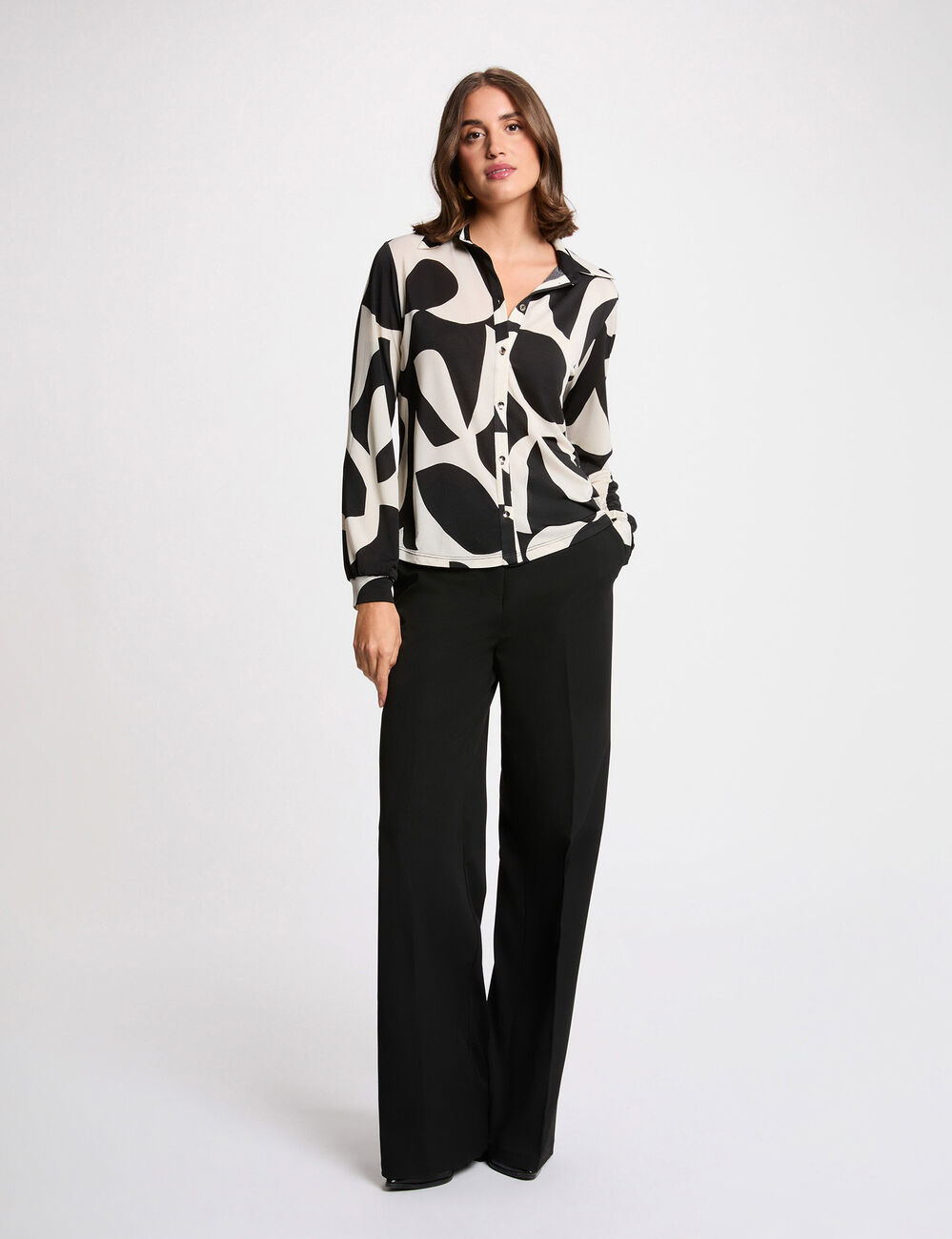 T-shirt col à revers blanc femme