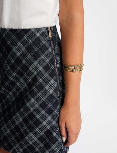 Jupe courte trapèze denim brut femme