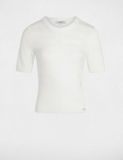 pull col rond manches courtes ivoire femme Pull col rond manches courtes ivoire femme