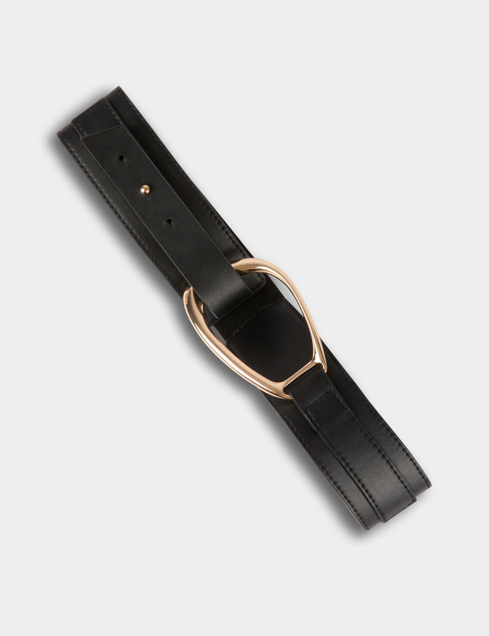 Ceinture large &eacute;lastiqu&eacute;e noir femme