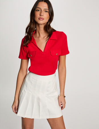 T-shirt manches courtes rouge femme