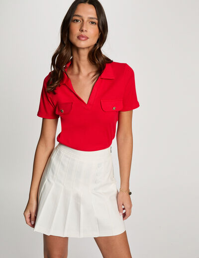 T-shirt met korte mouwen rood vrouw