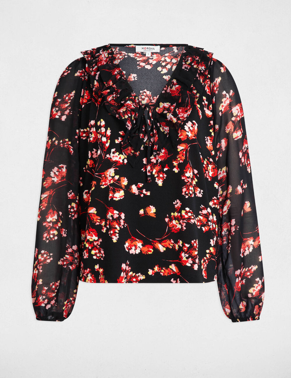 T-shirt manches longues multicolore femme