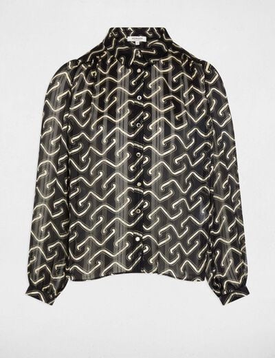 Bedrukte voile blouse meerkleurig vrouw