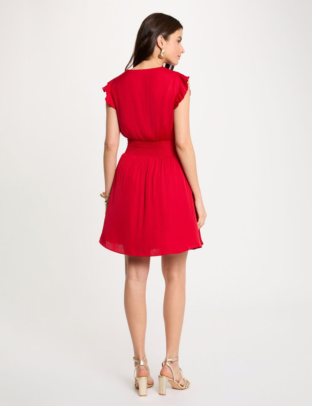 Robe courte fluide rouge femme