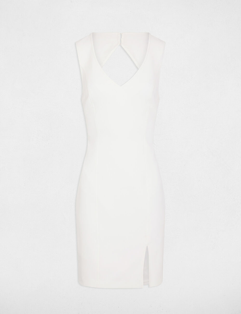 Robe dos nu ajustée blanc femme