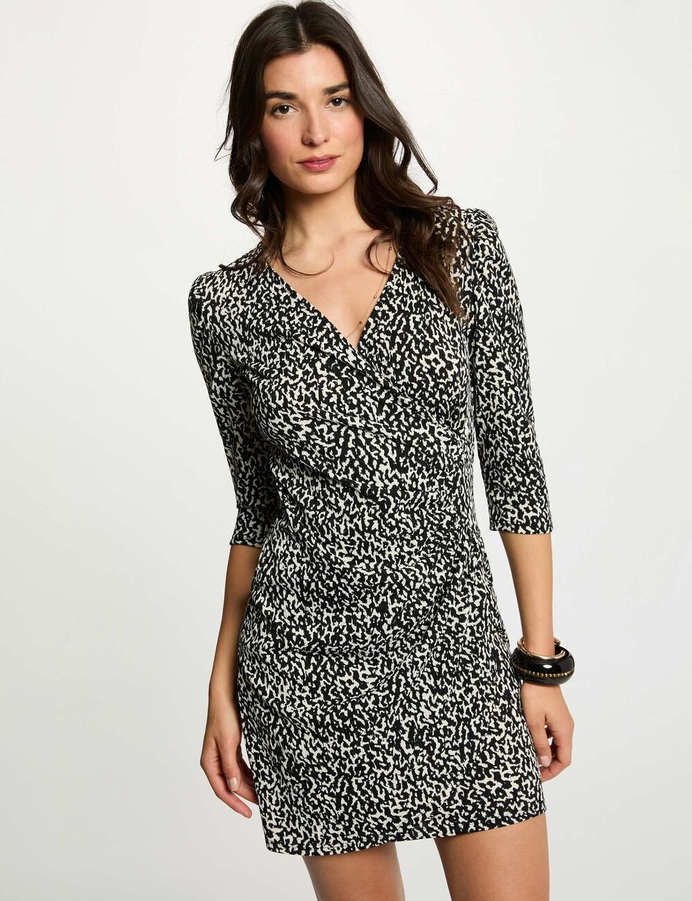 Korte, aansluitende jurk meerkleurig vrouw