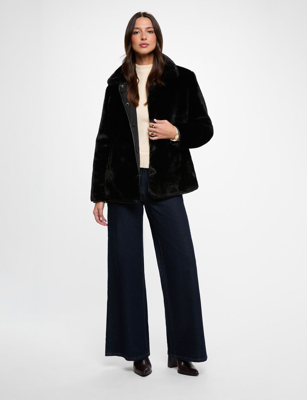Doudoune r&eacute;versible noir femme