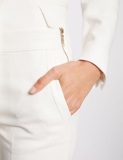 7/8 broek met ceintuur ivoor vrouw