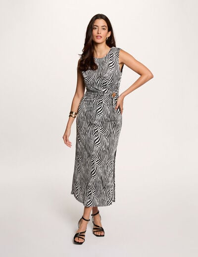 Robe longue sans manches multicolore femme