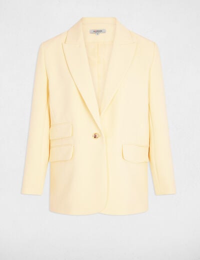 Veste blazer jaune pastel femme