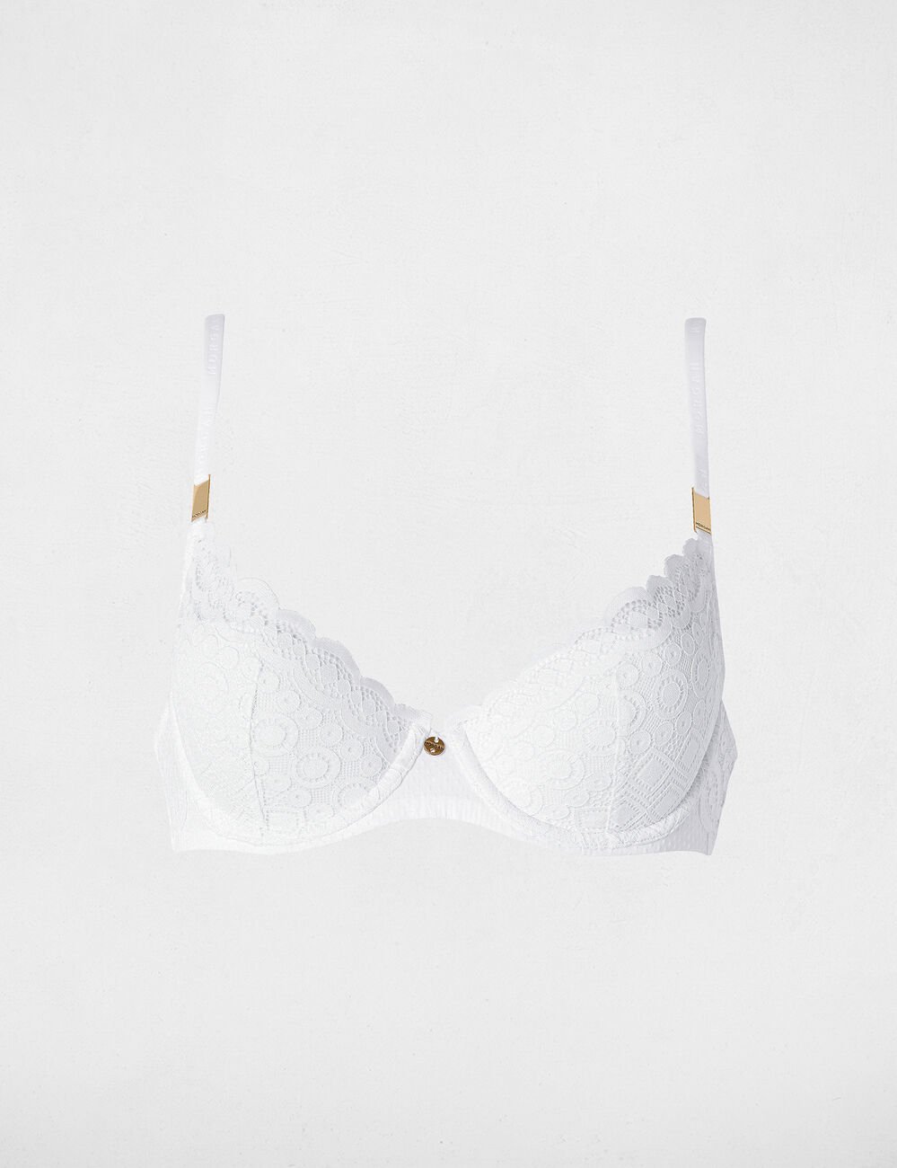 Soutien-gorge dentelle bretelles fines blanc femme