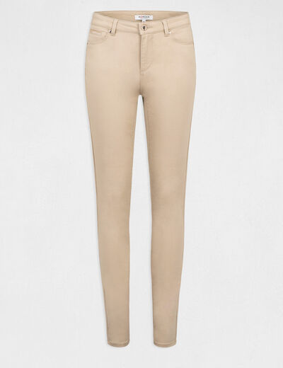 Pantalon slim taille standard sable femme