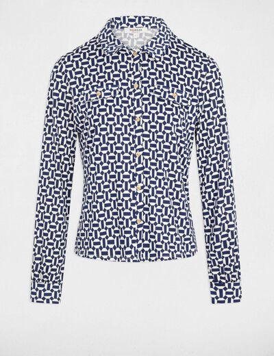 T-shirt col à revers blanc femme