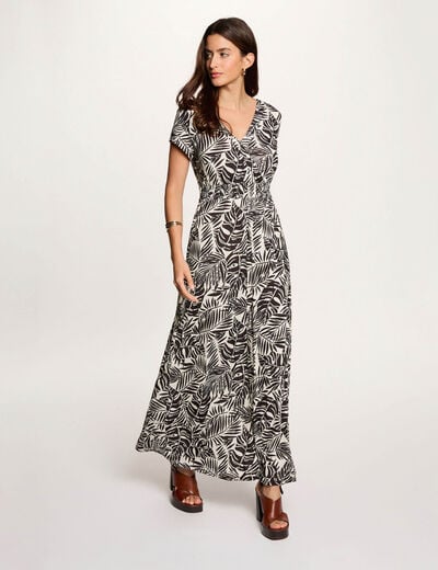 Robe longue fluide multicolore femme