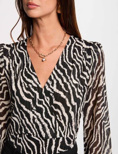 T-shirt manches 3/4 multicolore femme