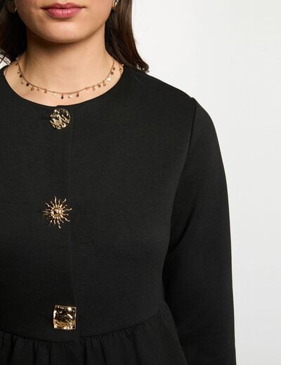 Lang vest met lange mouwen zwart vrouw