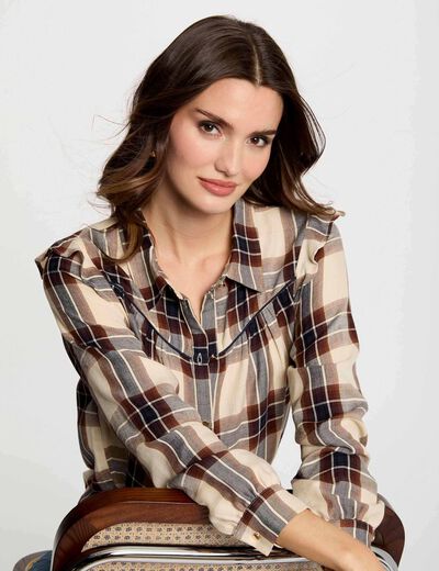Chemise manches longues multicolore femme