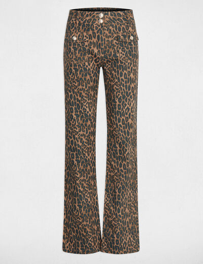 Jean bootcut taille haute multicolore femme