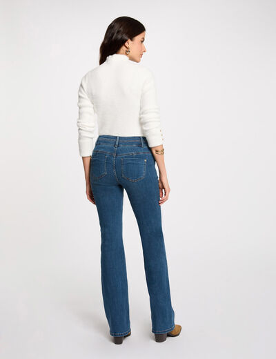 Bootcut jeans met knoopzakken stone washed denim vrouw