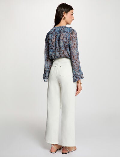 Chemise voile ajust&eacute;e multicolore femme