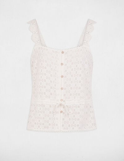 Mouwloze top helder wit vrouw