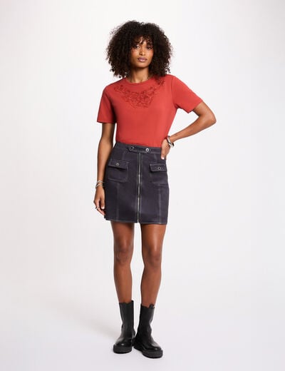 Nauwsluitende korte rok marineblauw vrouw