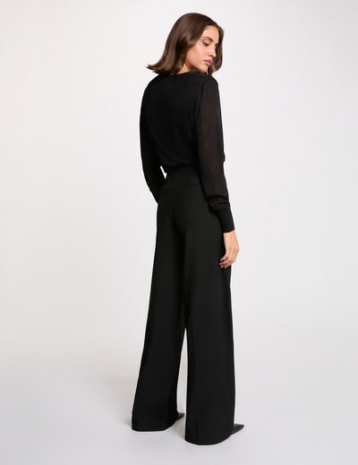 pull col v metallise noir femme Pull col v métallisé noir femme